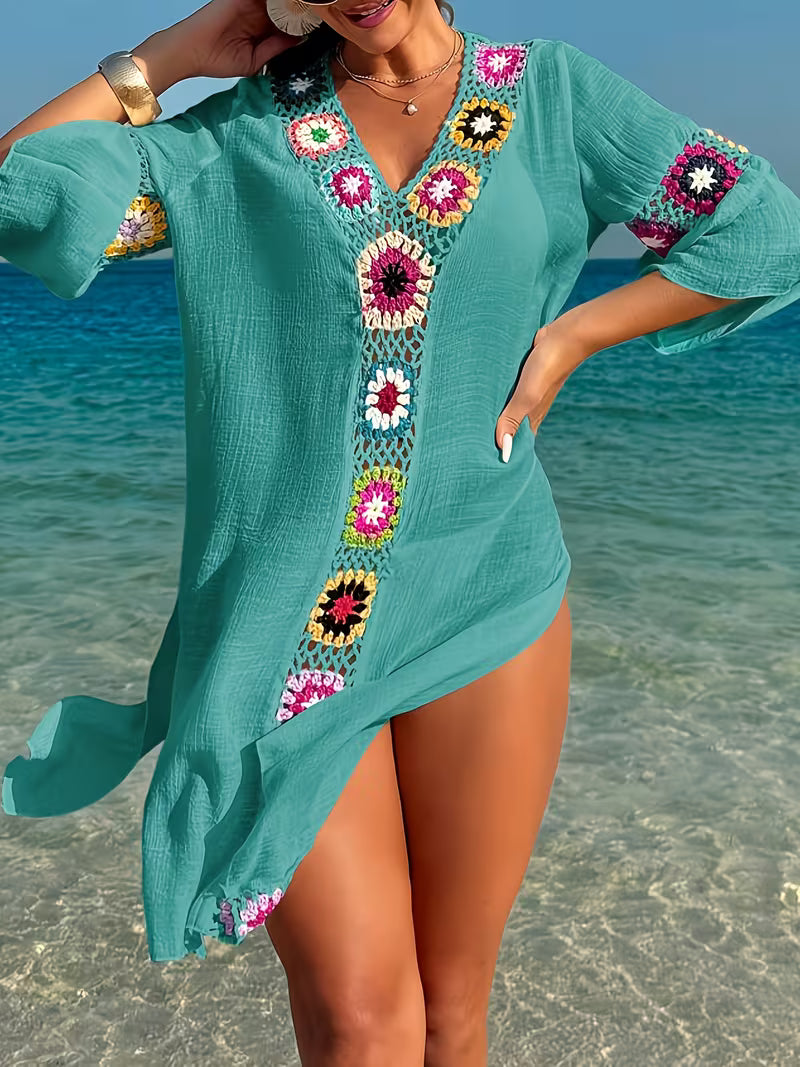 Marina | Flowing Cover-Up Dress with Crochet Details