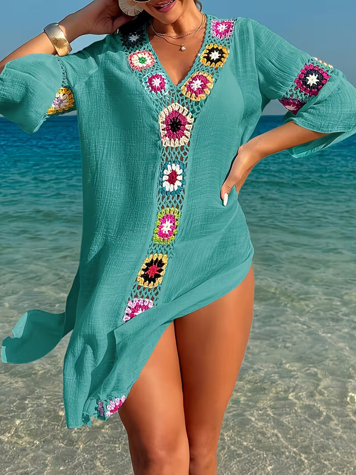 Marina | Flowing Cover-Up Dress with Crochet Details