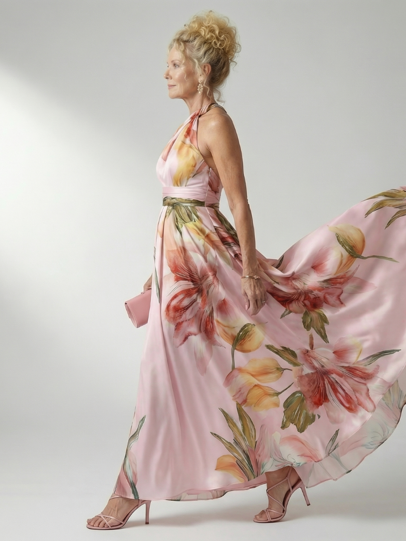 Amiel | Lys Floral Maxi Kjole