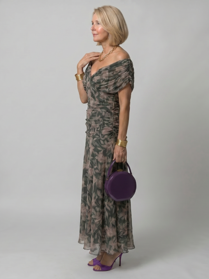 Calen | Off Shoulder Flow Midi Kjole