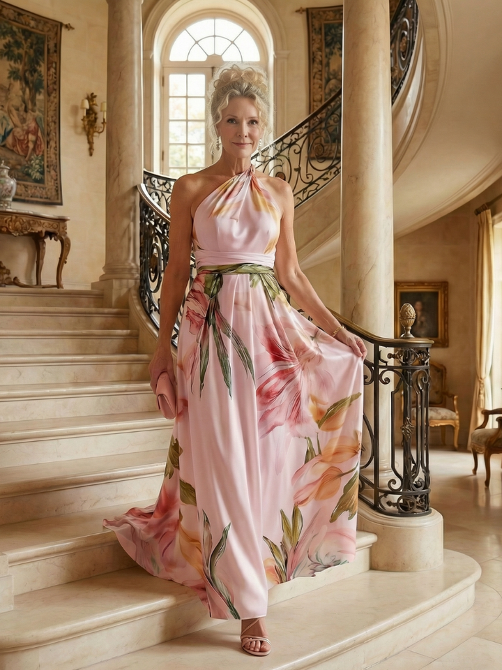 Amiel | Lys Floral Maxi Kjole