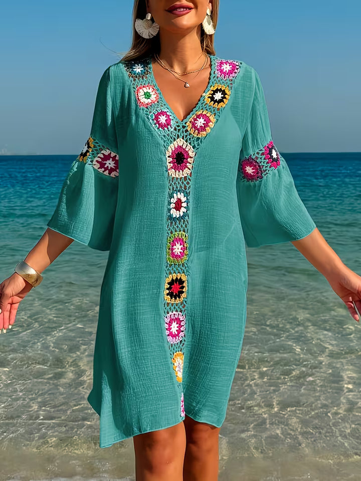 Marina | Flowing Cover-Up Dress with Crochet Details