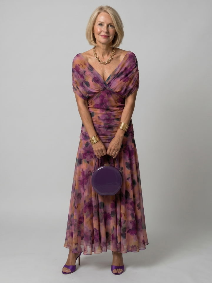 Calen | Off Shoulder Flow Midi Kjole