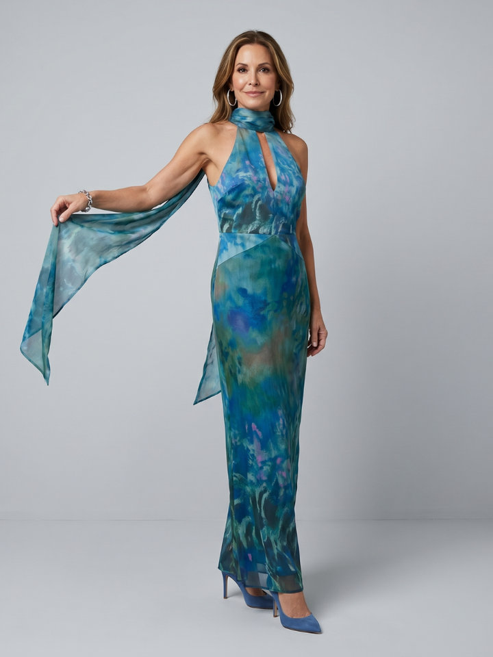 Juniper | Keyhole Halter Uden Ærmer Maxi Kjole