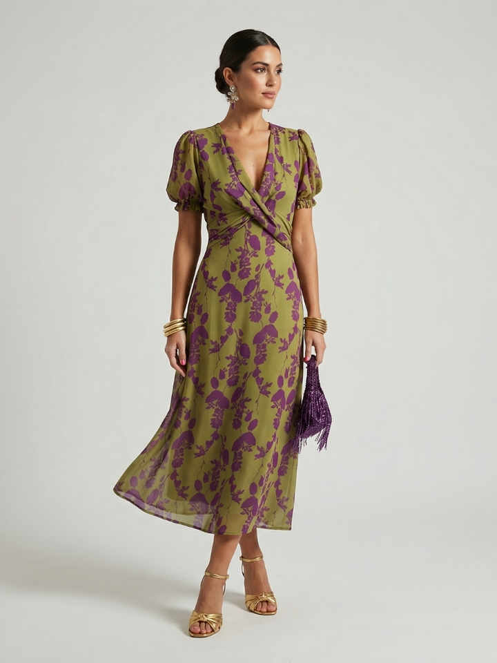 Virel | Afslappet Floral Midi Kjole