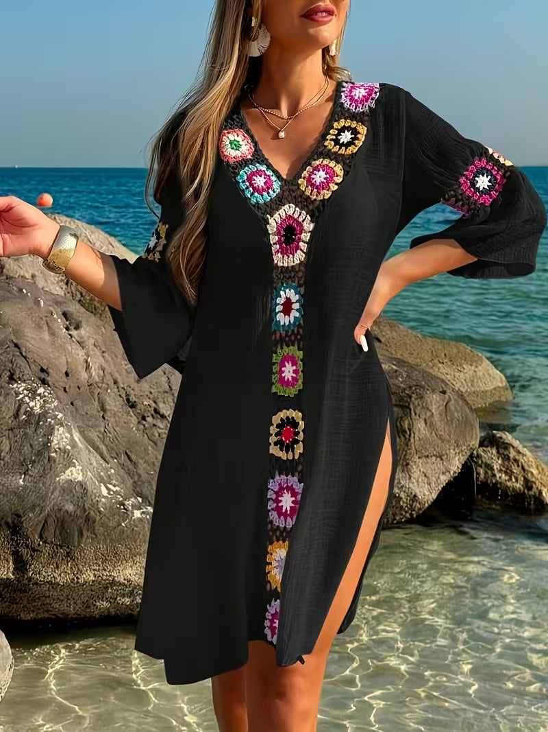 Marina | Flowing Cover-Up Dress with Crochet Details