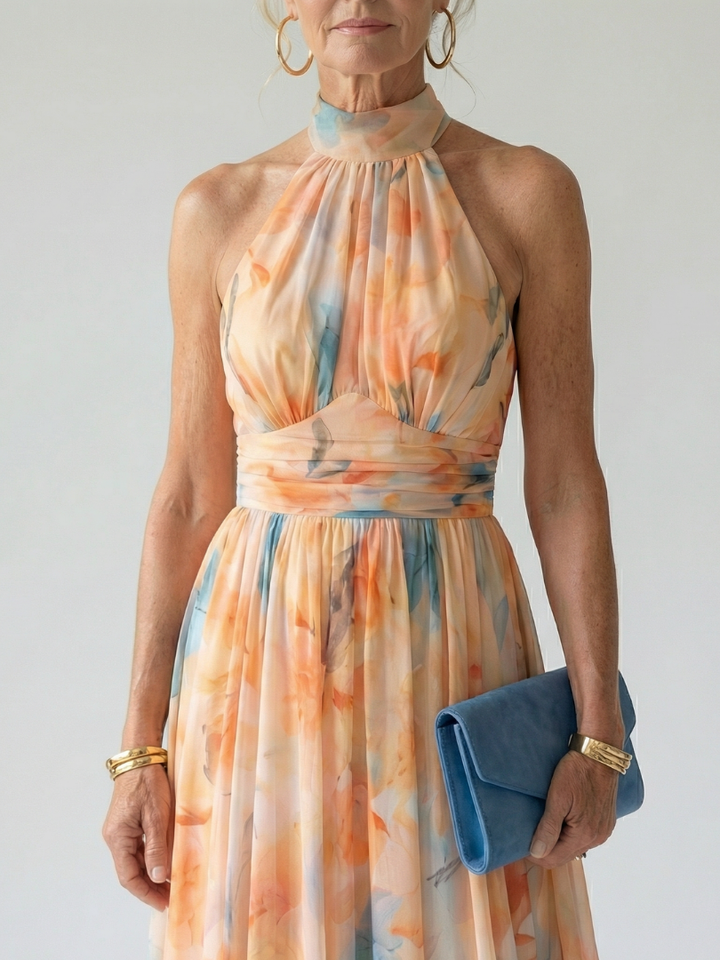 Elin | Blød Halter Midi Kjole