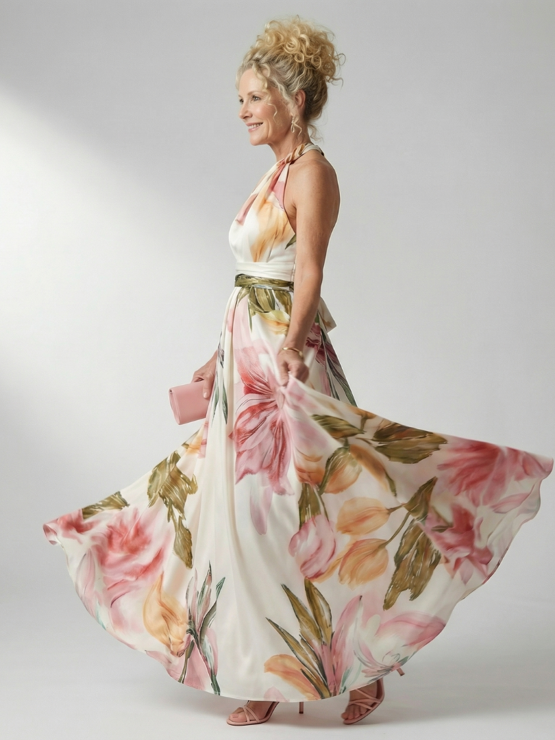 Amiel | Lys Floral Maxi Kjole