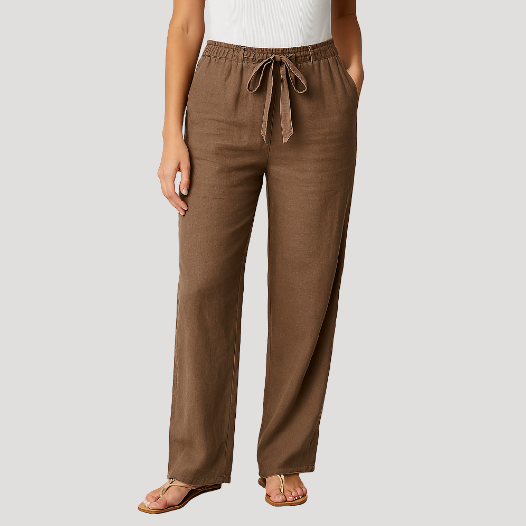 lightweight and breathable trousers with elasticated waist