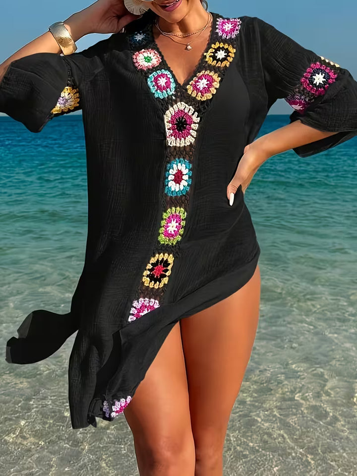 Marina | Flowing Cover-Up Dress with Crochet Details