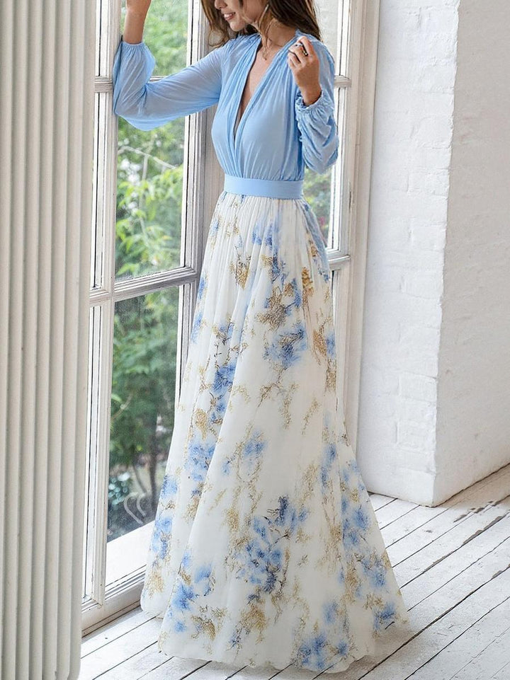 Abigail™ - Maxi Kjole med Strålende Blomsterprint