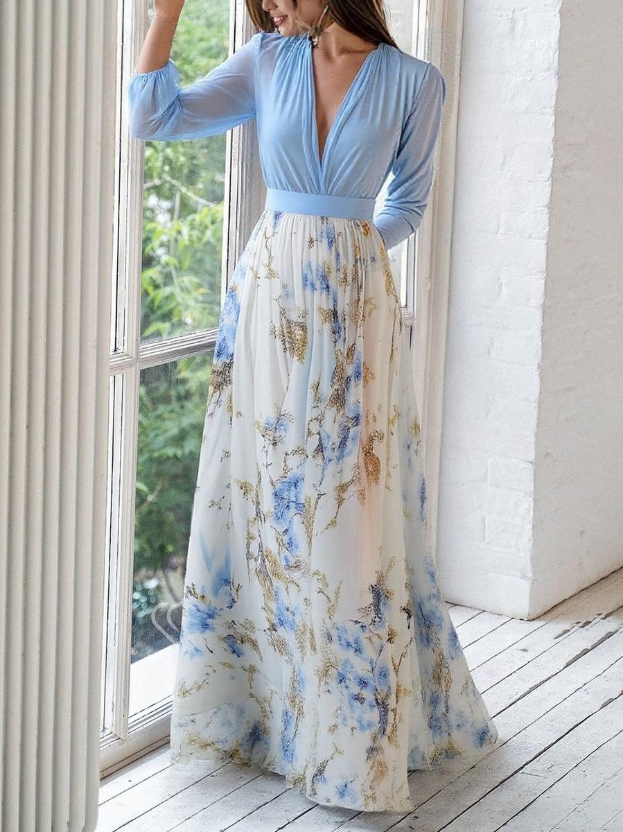 Abigail™ - Maxi Kjole med Strålende Blomsterprint