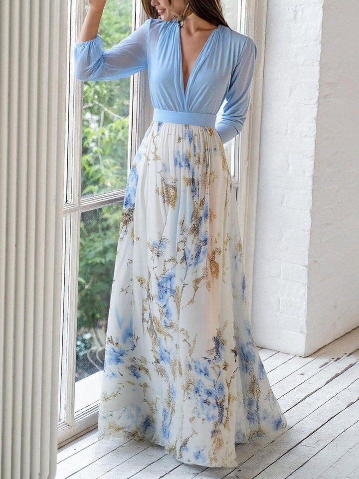 Abigail™ - Maxi Kjole med Strålende Blomsterprint