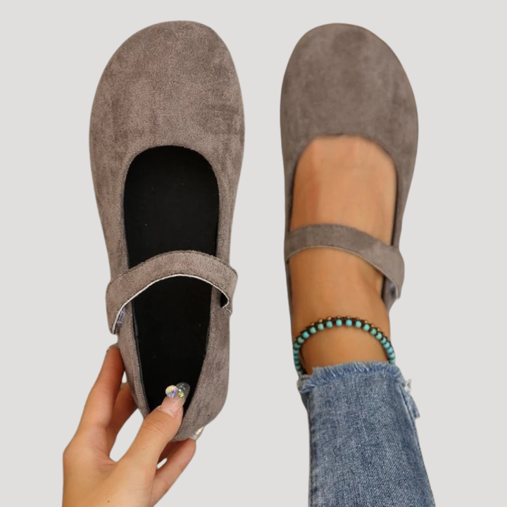 Women's comfortable ballet flats with a strap