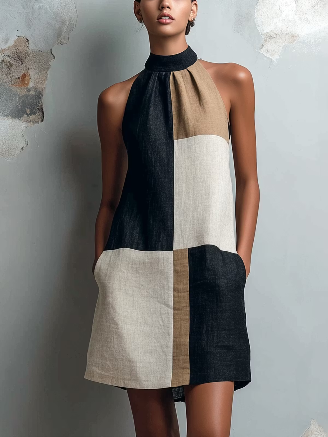 SABRINA | COLORBLOCK HOLDER MINI DRESS