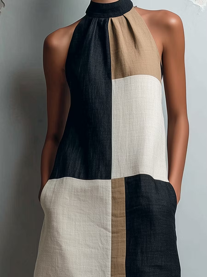 SABRINA | COLORBLOCK HOLDER MINI DRESS