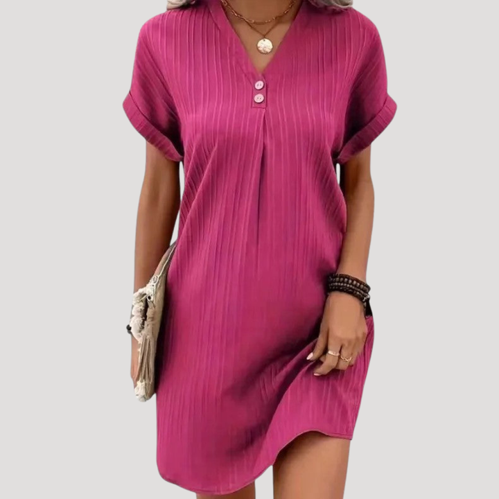 Women's Casual Textured V-Neck Mini Dress