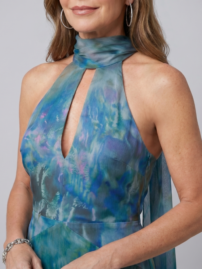 Juniper | Keyhole Halter Uden Ærmer Maxi Kjole