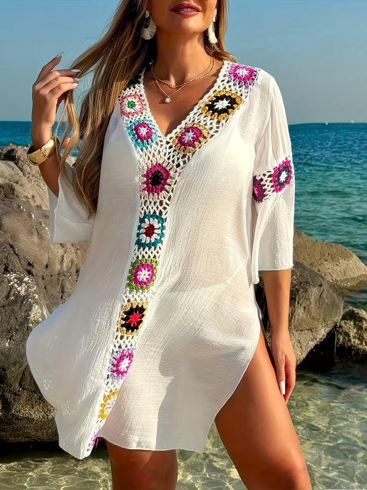 Marina | Flowing Cover-Up Dress with Crochet Details