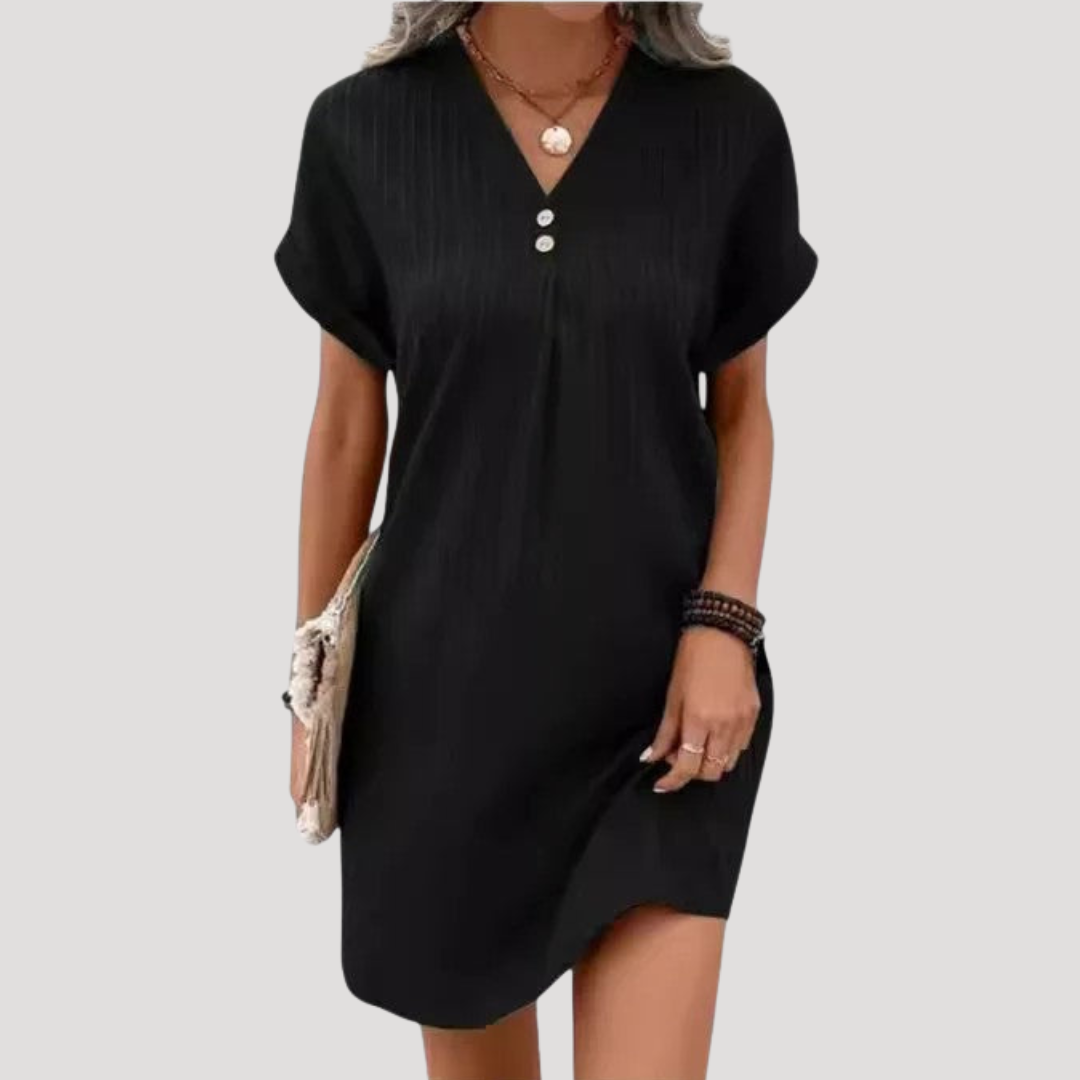 Women's Casual Textured V-Neck Mini Dress