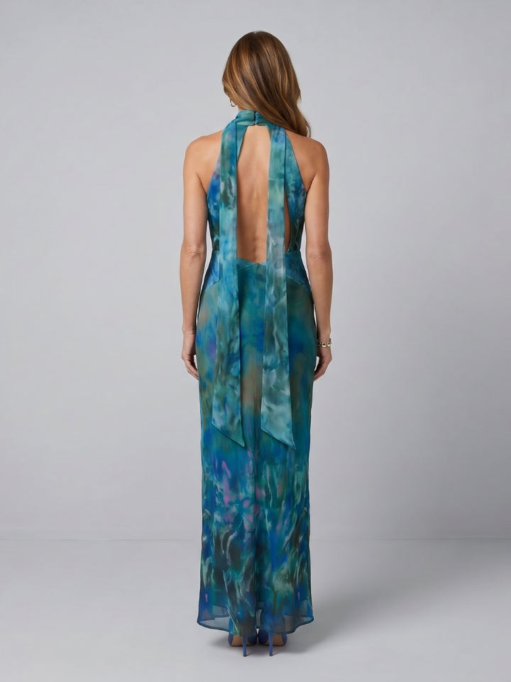 Juniper | Keyhole Halter Uden Ærmer Maxi Kjole
