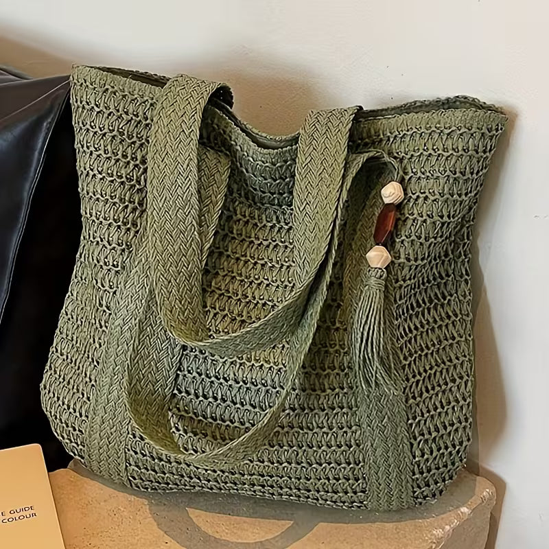 Ivy | Large Tote Bag with Tassel Detail