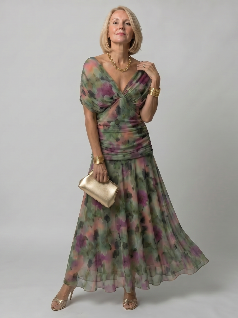 Calen | Off Shoulder Flow Midi Kjole