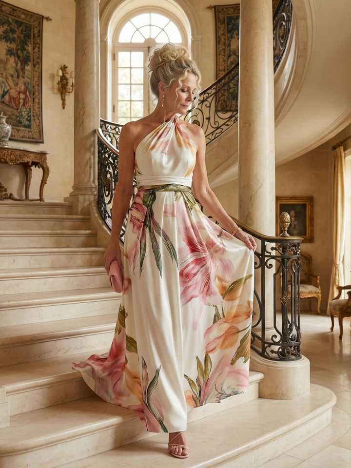 Amiel | Lys Floral Maxi Kjole