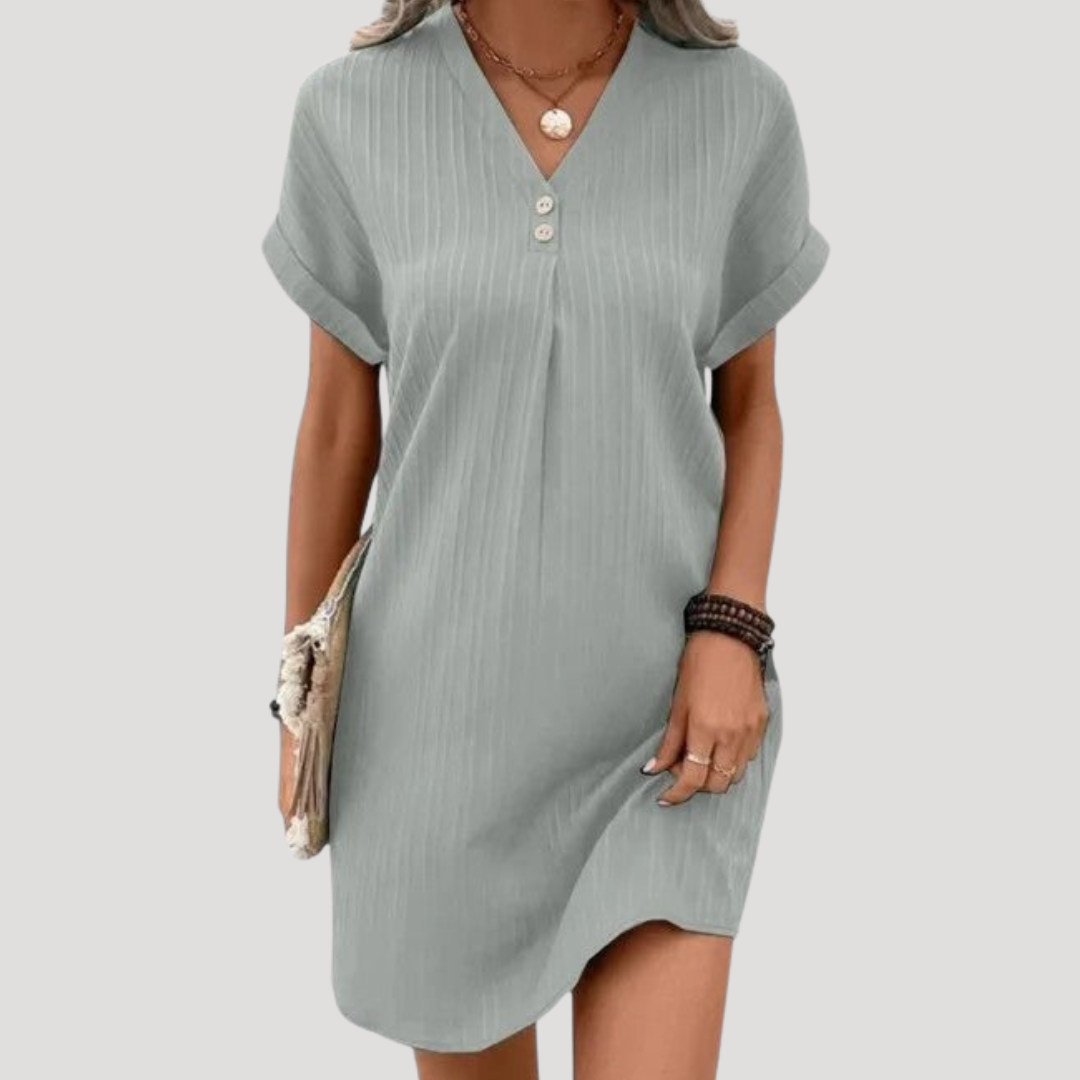 Women's Casual Textured V-Neck Mini Dress