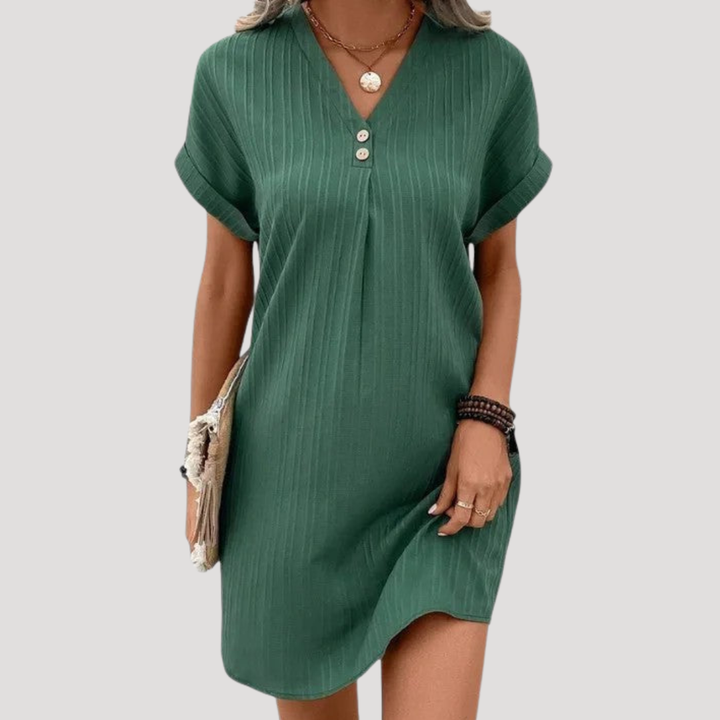 Women's Casual Textured V-Neck Mini Dress