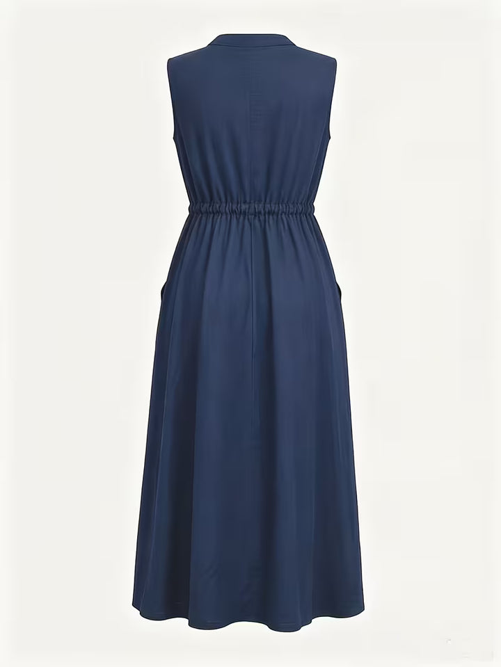 Matilda | Sleeveless Midi Dress with Tie Waist