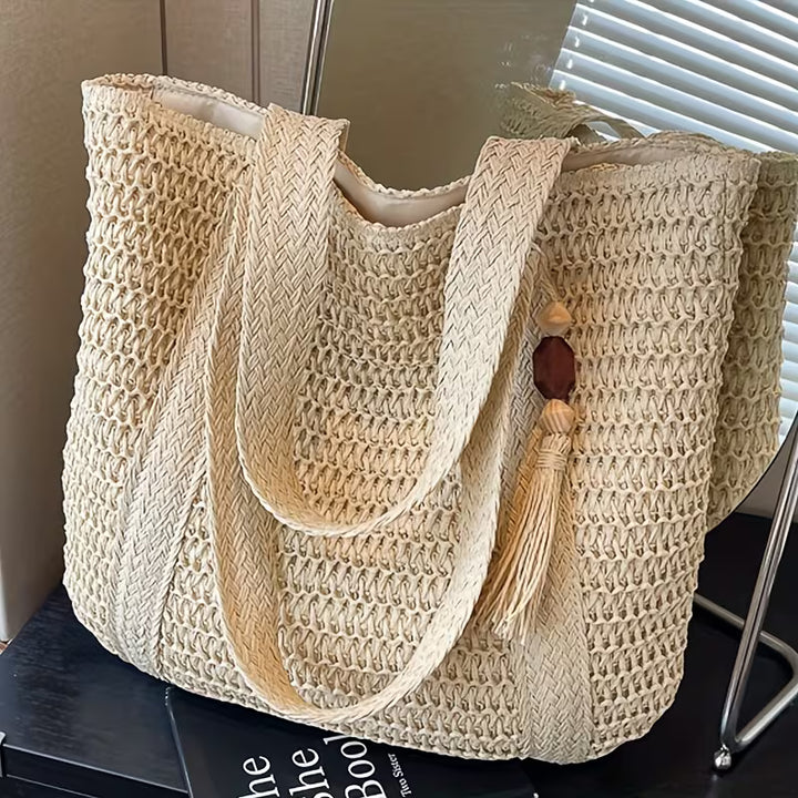 Ivy | Large Tote Bag with Tassel Detail