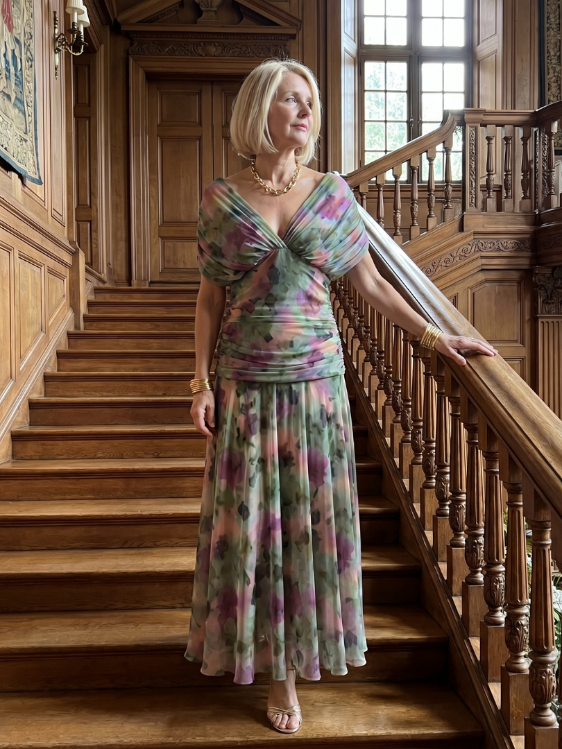 Calen | Off Shoulder Flow Midi Kjole