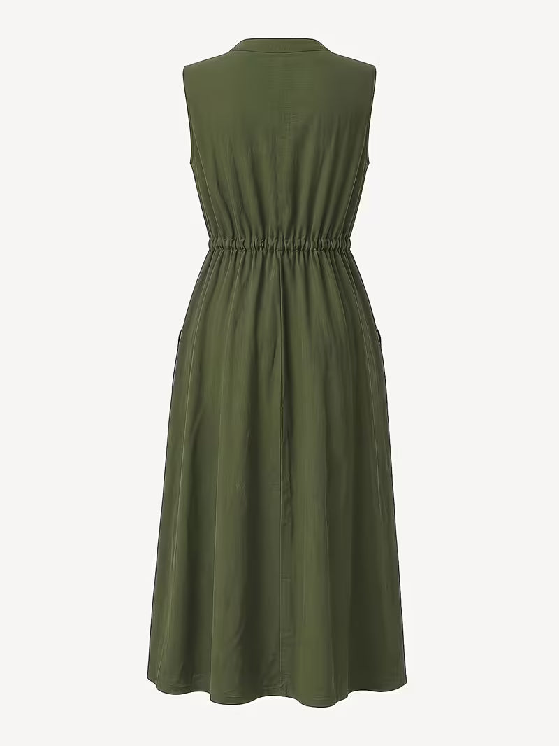 Matilda | Sleeveless Midi Dress with Tie Waist