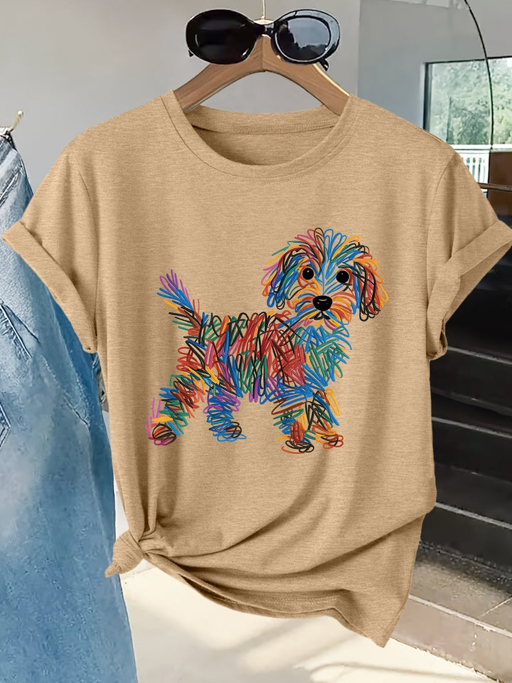 Bella | Colourful Dog Print Tee