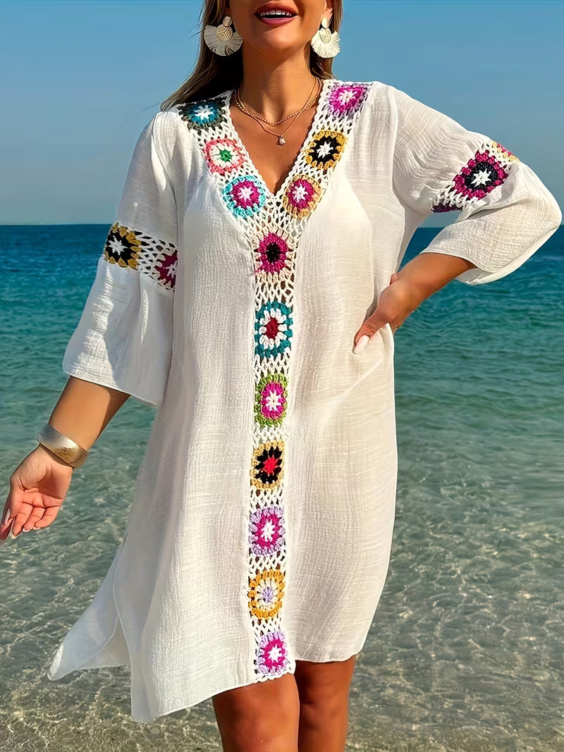 Marina | Flowing Cover-Up Dress with Crochet Details