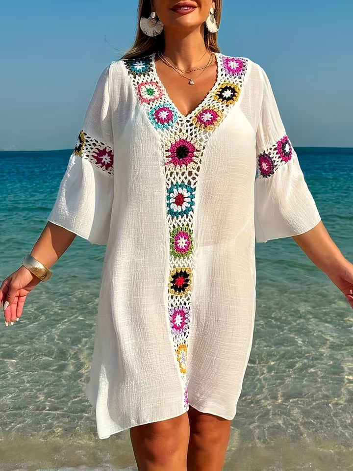 Marina | Flowing Cover-Up Dress with Crochet Details
