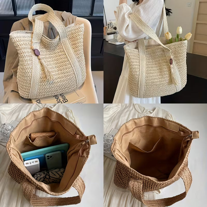Ivy | Large Tote Bag with Tassel Detail