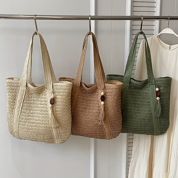 Ivy | Large Tote Bag with Tassel Detail