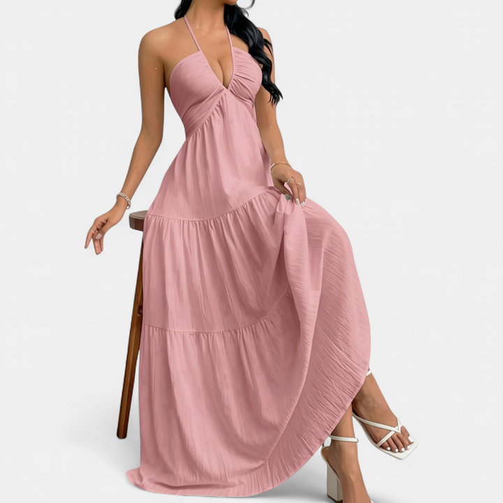 ZARA™ – Sexy Halter Tie-Back Maxi Dress