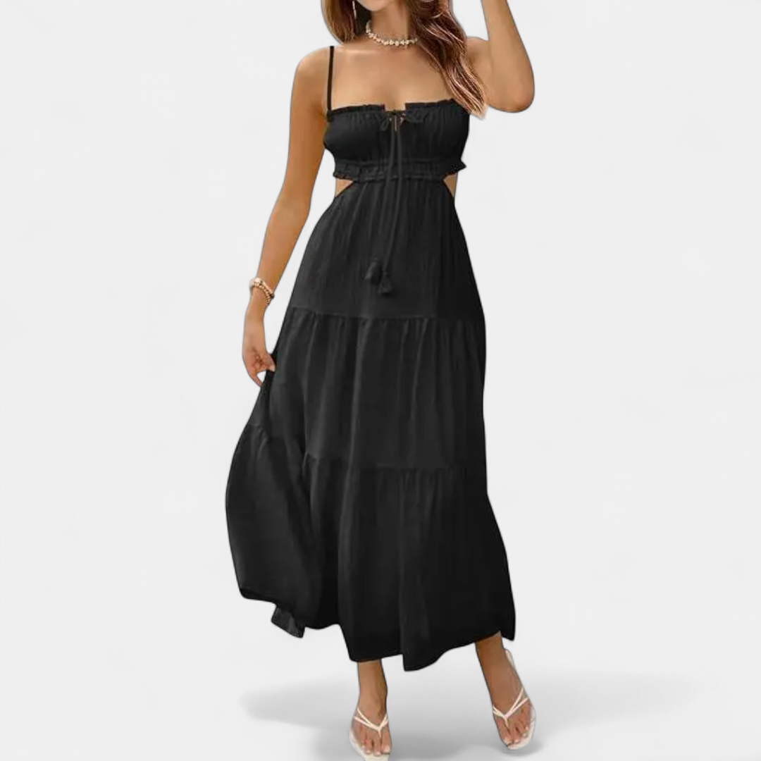 XIOMARA | Sexy Spaghetti Strap Backless Maxi Dress
