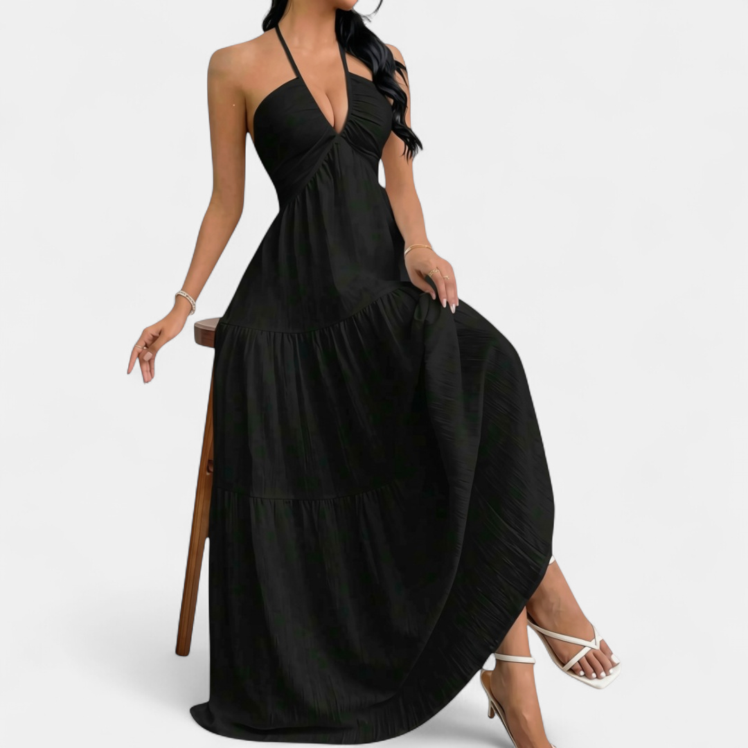 ZARA™ – Sexy Halter Tie-Back Maxi Dress