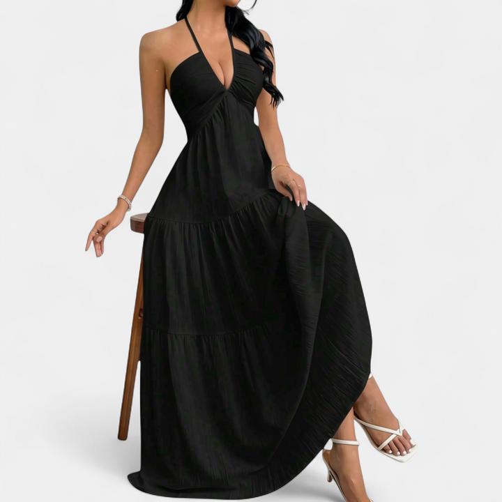 ZARA™ – Sexy Halter Tie-Back Maxi Dress