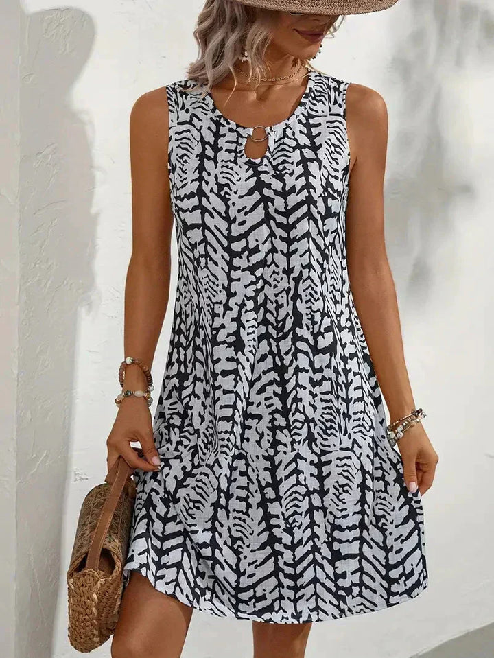 Grace | Summer Mini Dress with Leaf Print