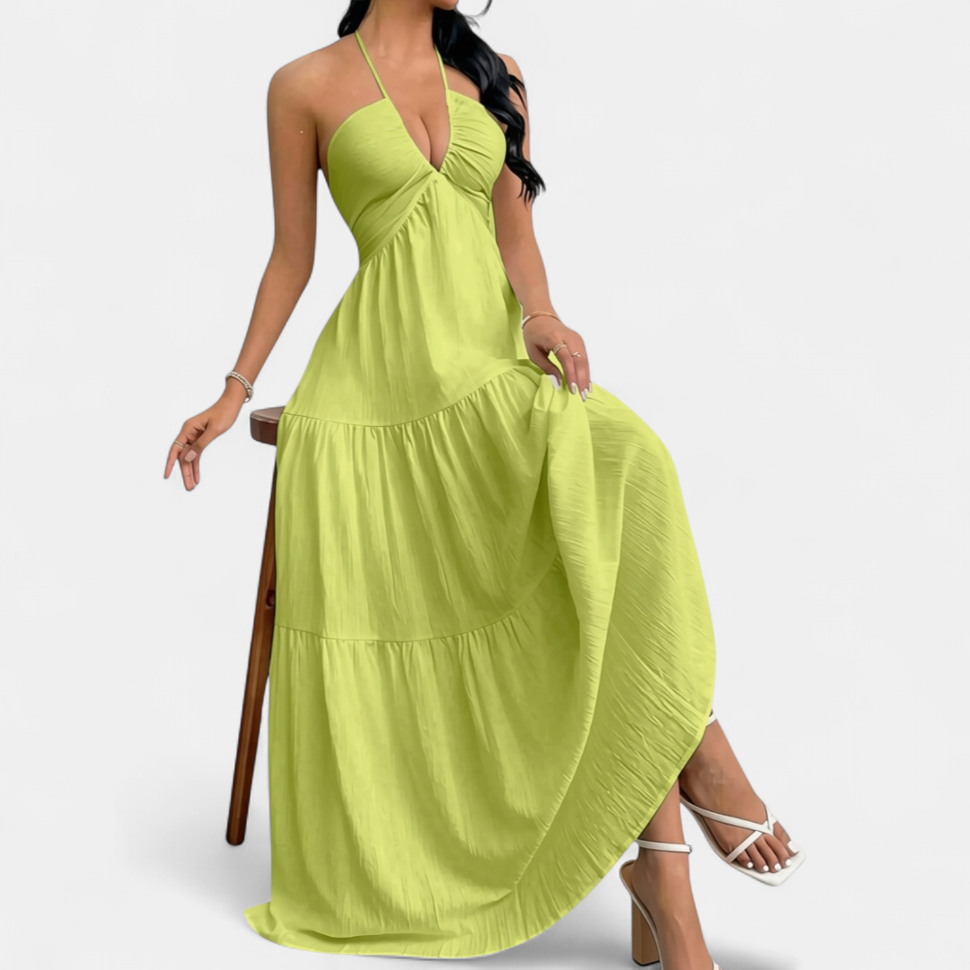 ZARA™ – Sexy Halter Tie-Back Maxi Dress