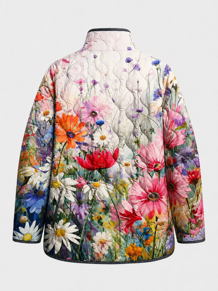 Kaia | Charming Vintage Floral Print Quilted Jacket