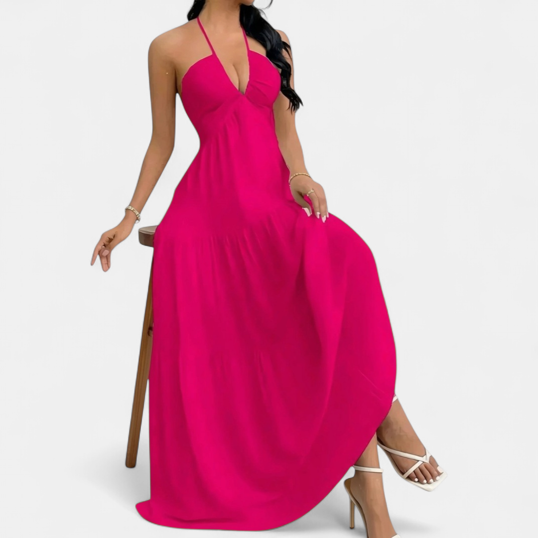 ZARA™ – Sexy Halter Tie-Back Maxi Dress