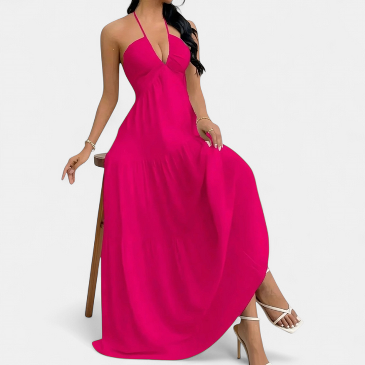 ZARA™ – Sexy Halter Tie-Back Maxi Dress