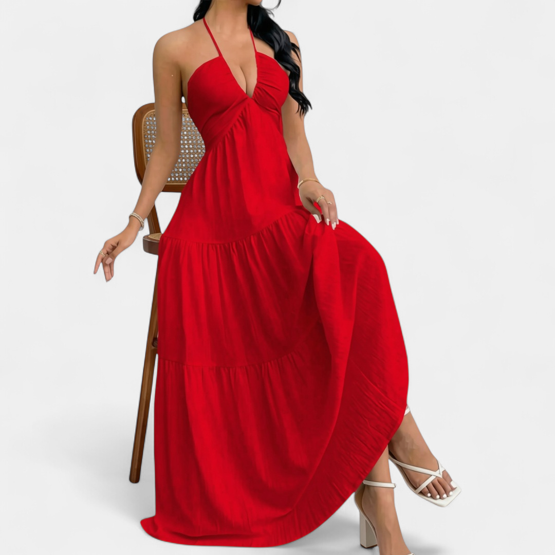ZARA™ – Sexy Halter Tie-Back Maxi Dress