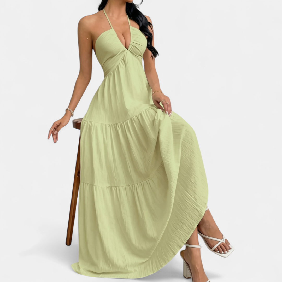 ZARA™ – Sexy Halter Tie-Back Maxi Dress